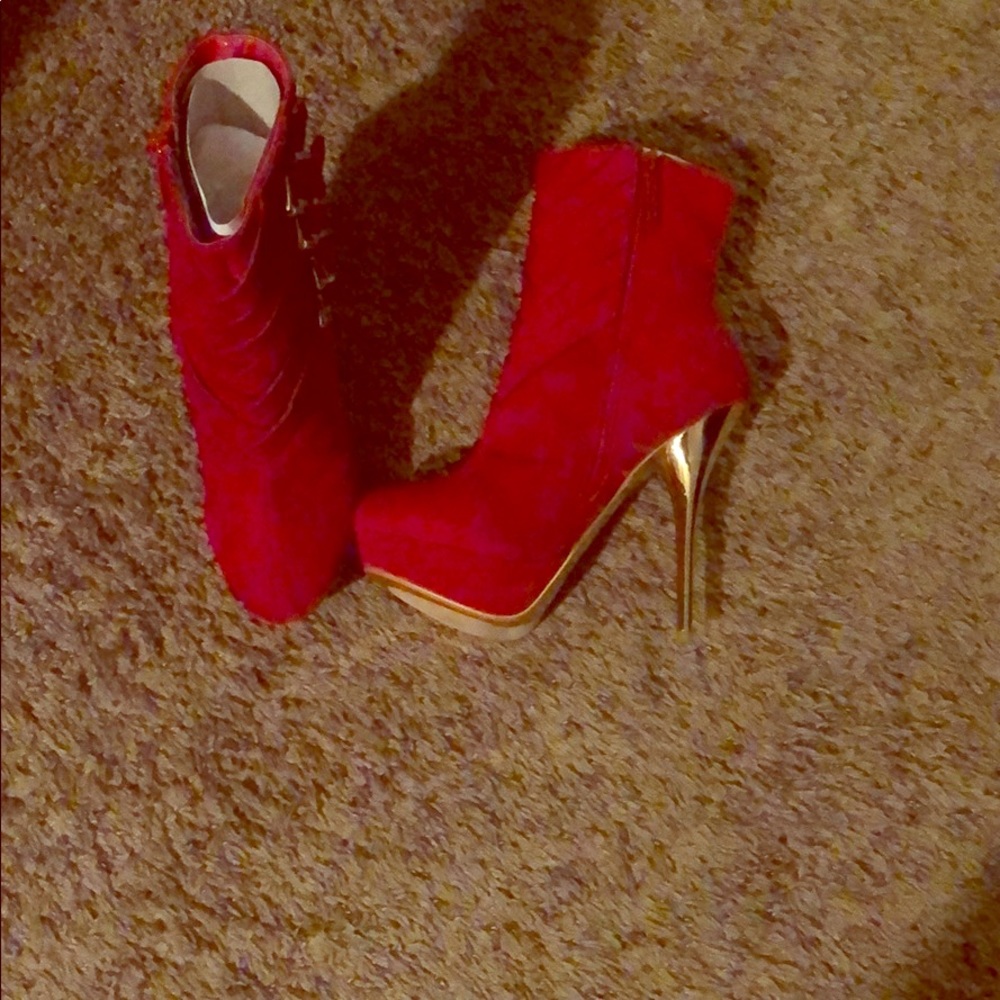 Red heels boots